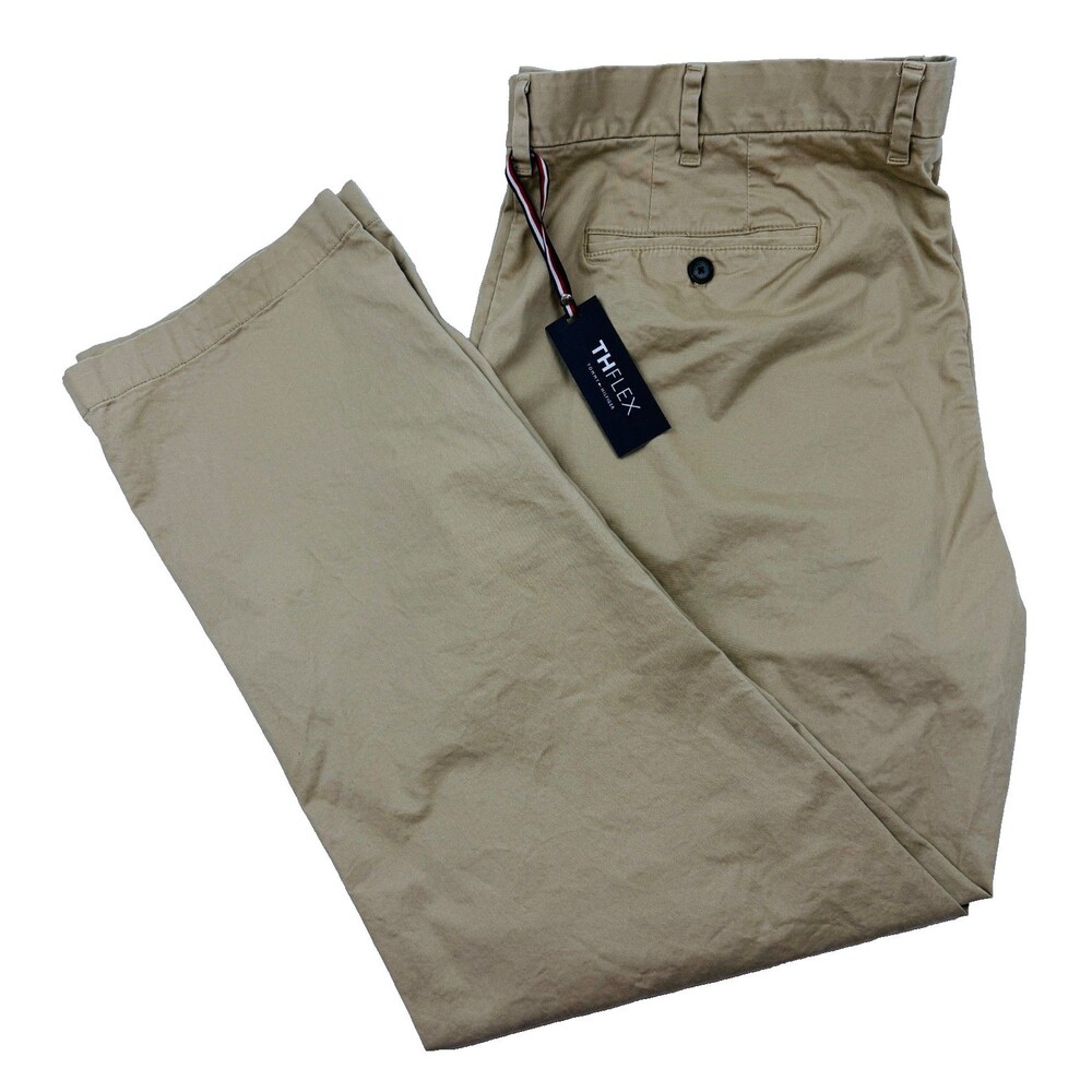 NEW TOMMY HILFIGER MENS 46X34 CLASSIC FIT PREMIUM SUPER SOFT KHAKI/CHINO PANTS